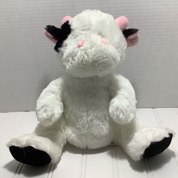 KellyToy White Cow Hand Puppet 9” Plush Black Ears, story time - Picture 1 of 8